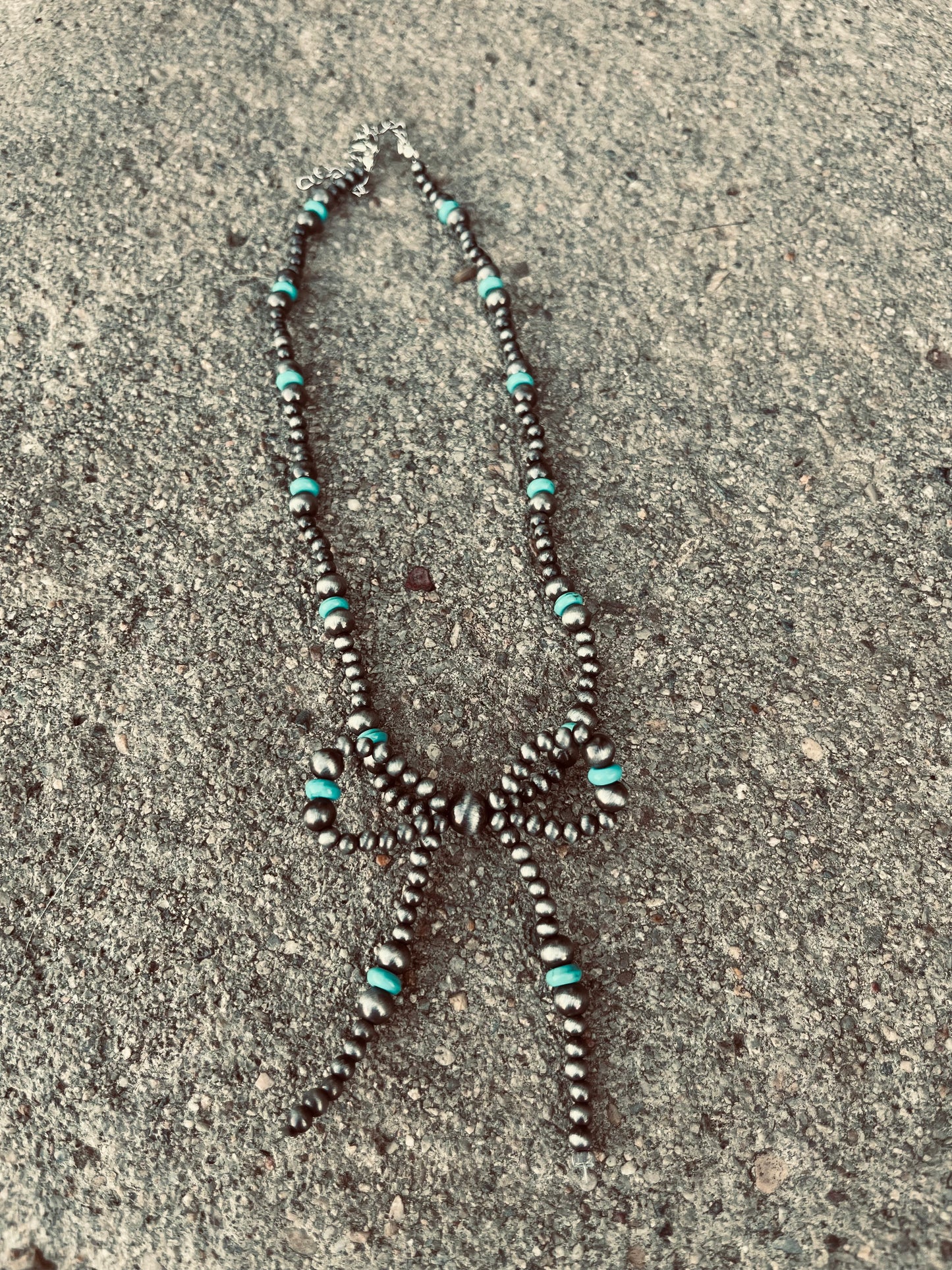 Turquoise bow tie choker