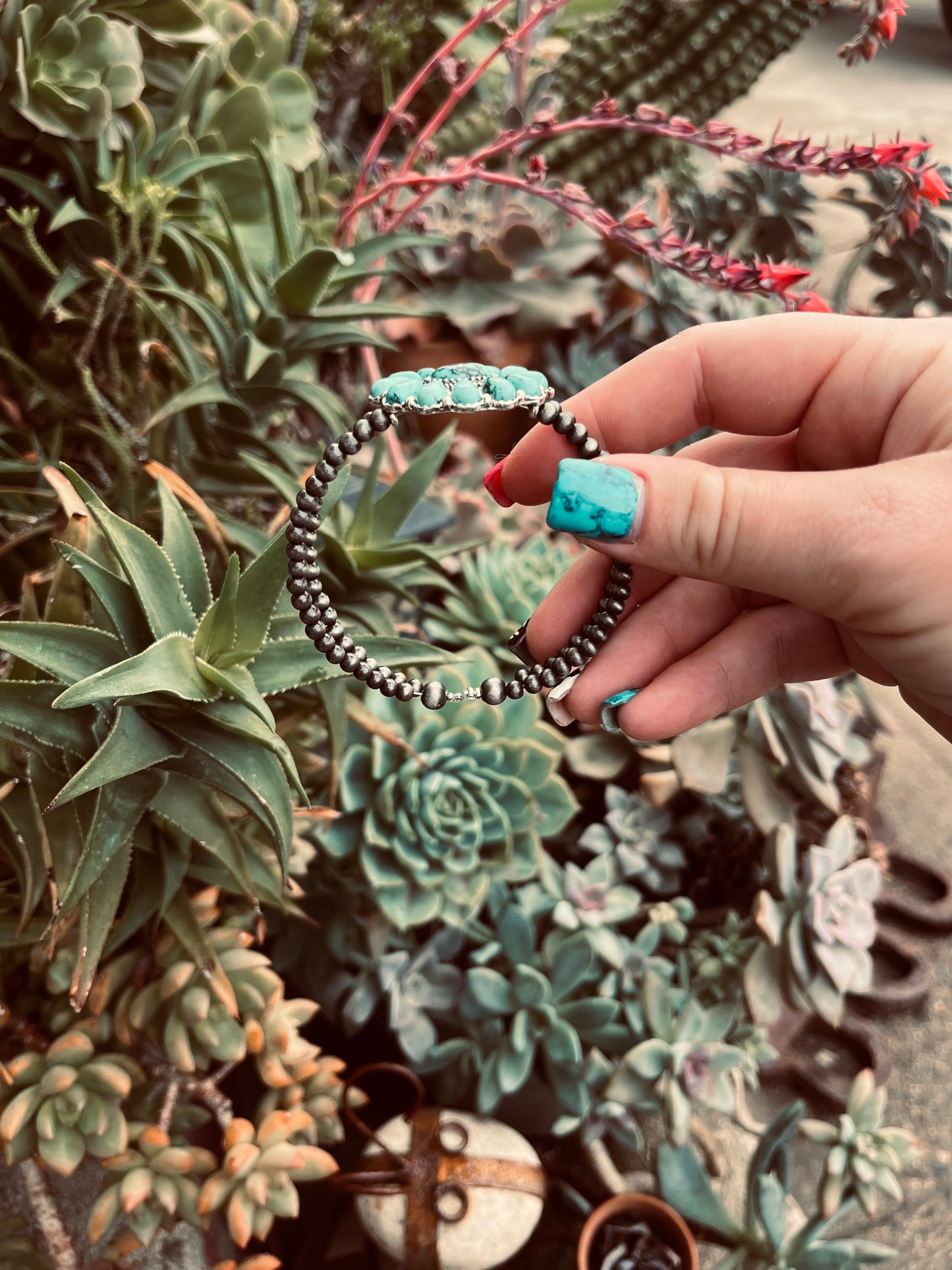 Squash blossom bracelet
