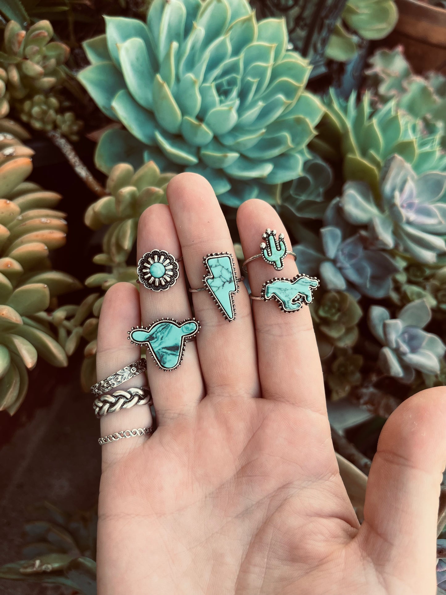 The turquoise ring set