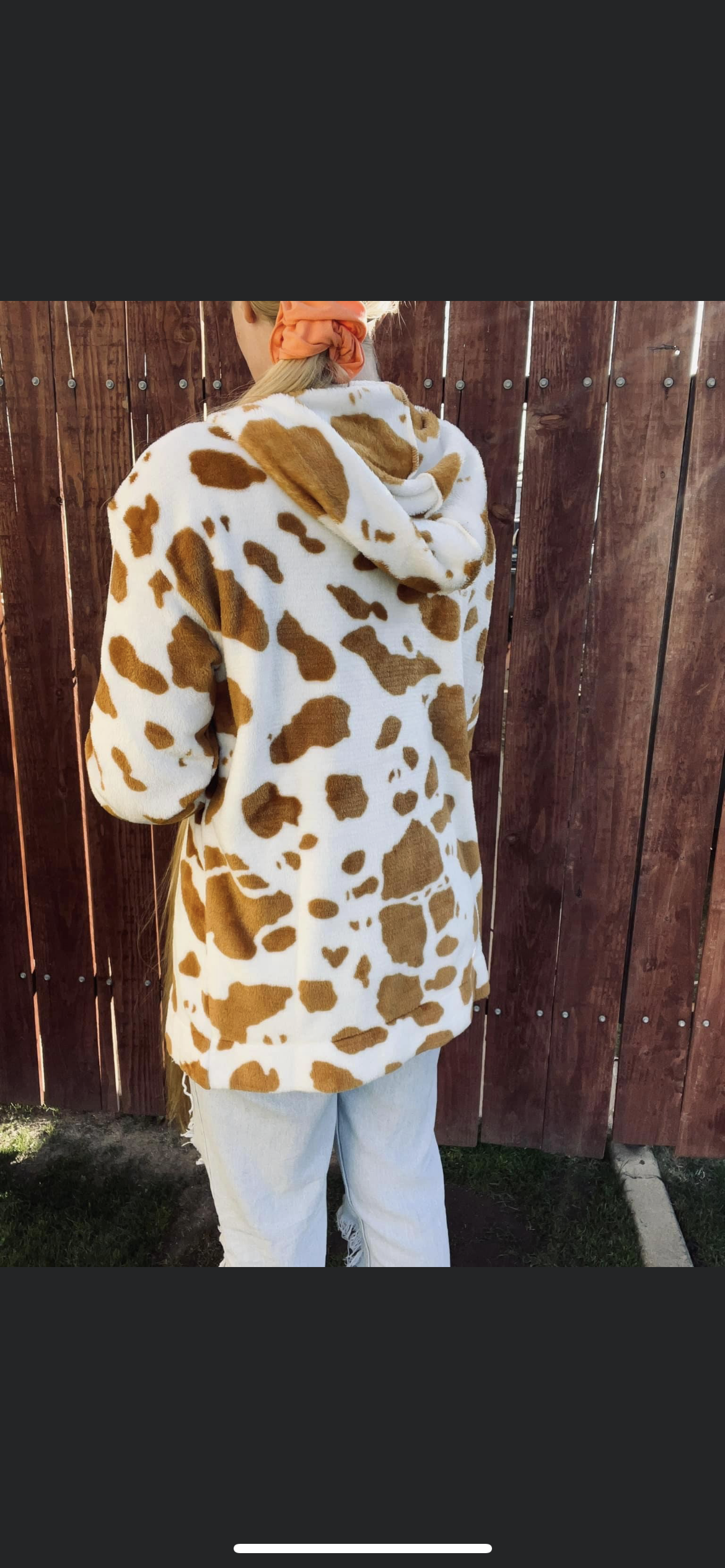 cowprint zip up