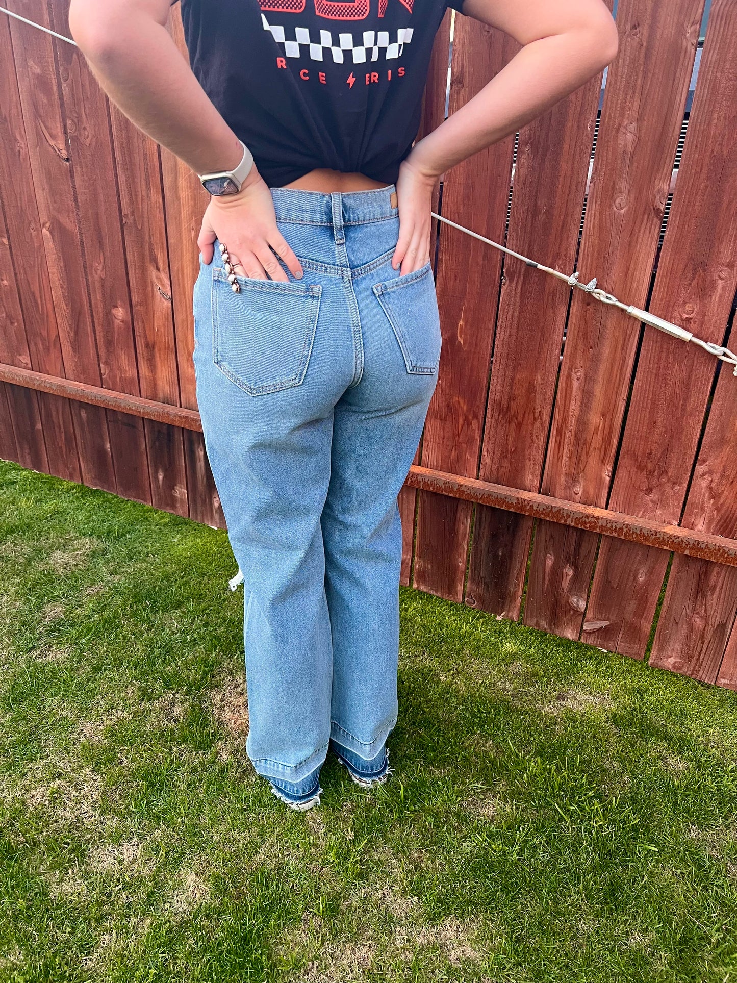 western wide leg jeans