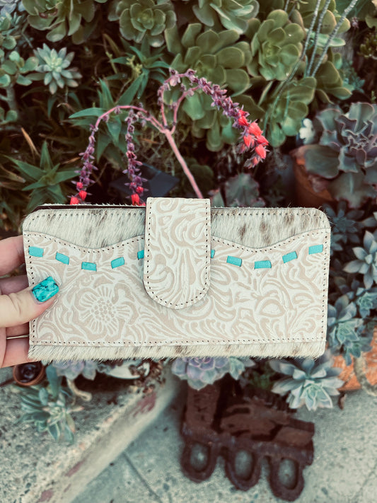 Cream leather wallet