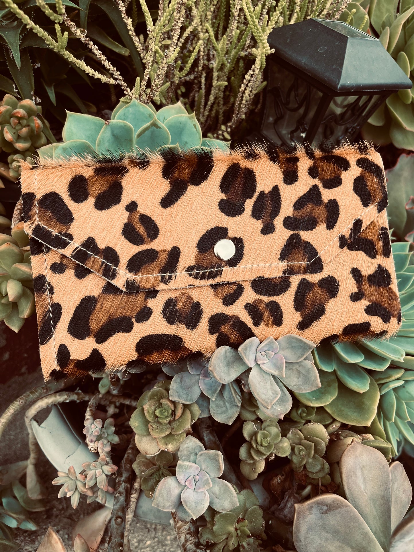 leopard cowhide wallet