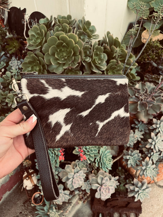 Cowhide wristlet