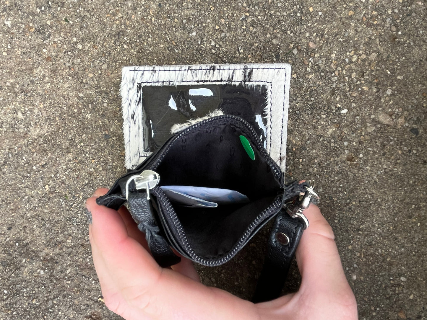 Wristlet cowhide wallet