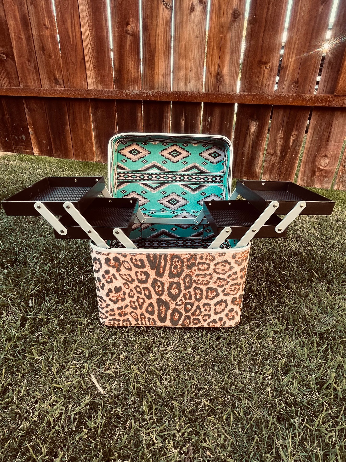 The leopard makeup box
