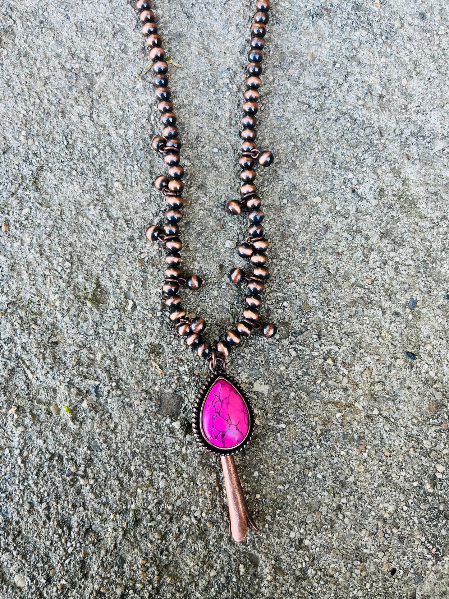 Pink squash blossom necklace