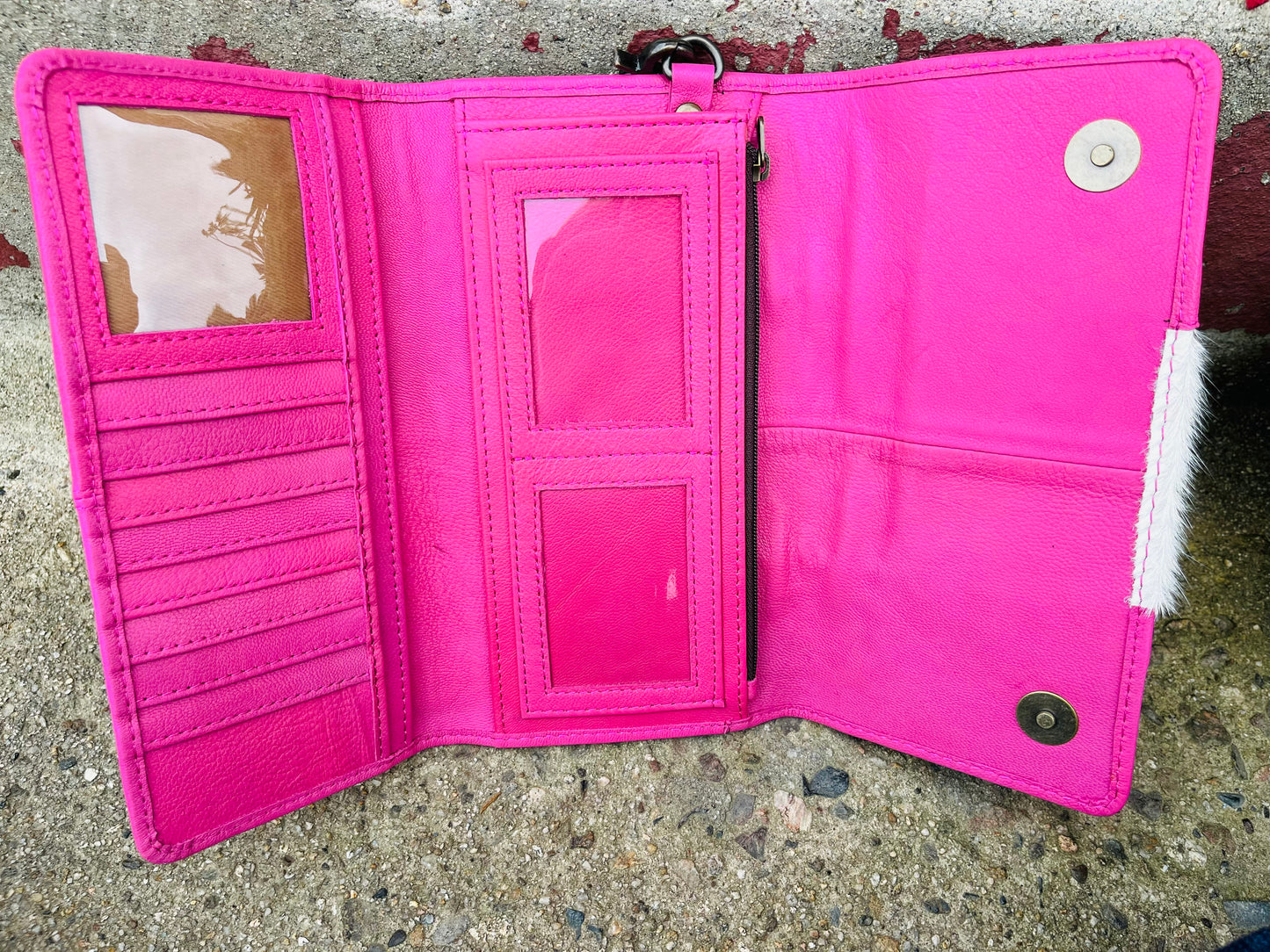 Pink leather wallet