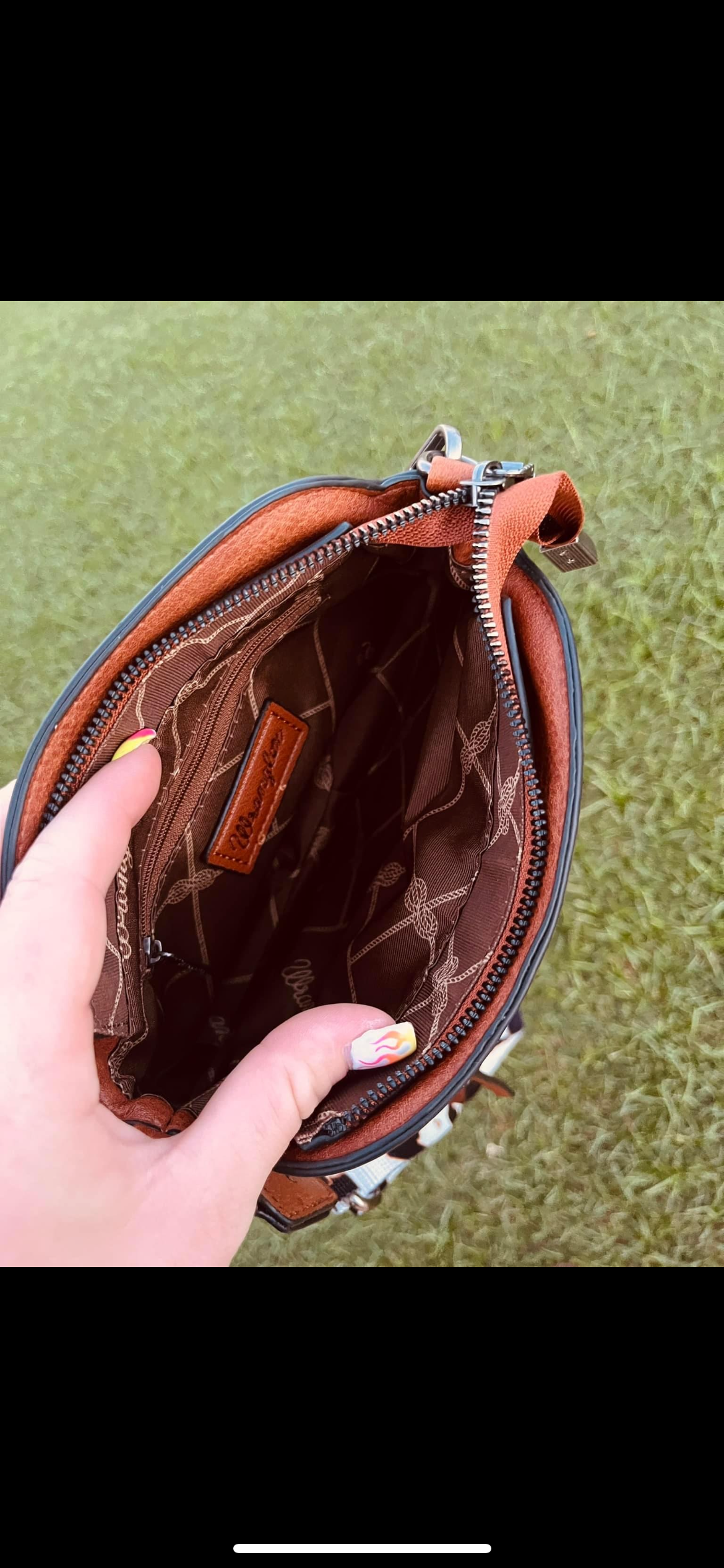 Wrangler cowhide crossbody