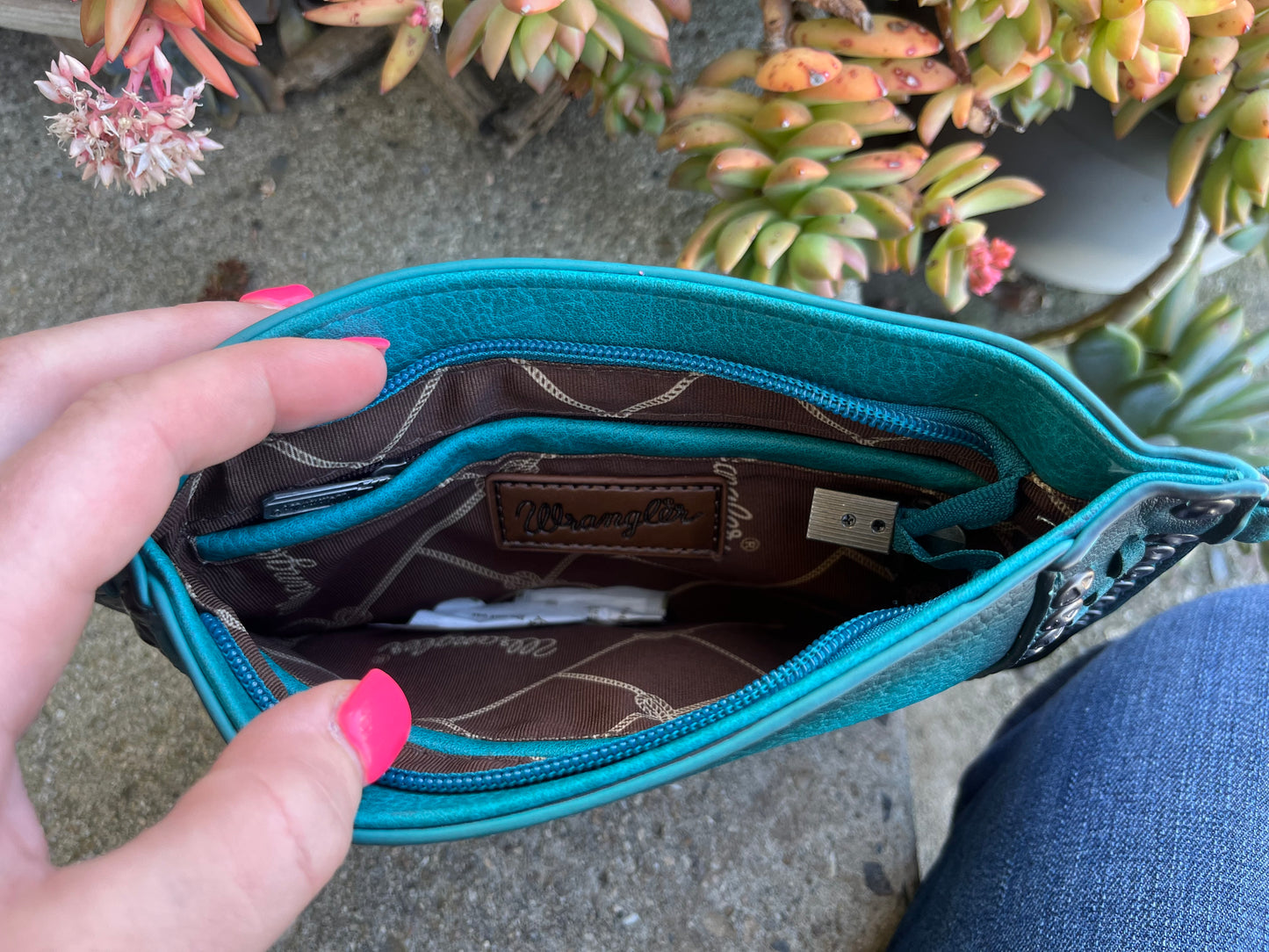Turquoise wrangler crossbody