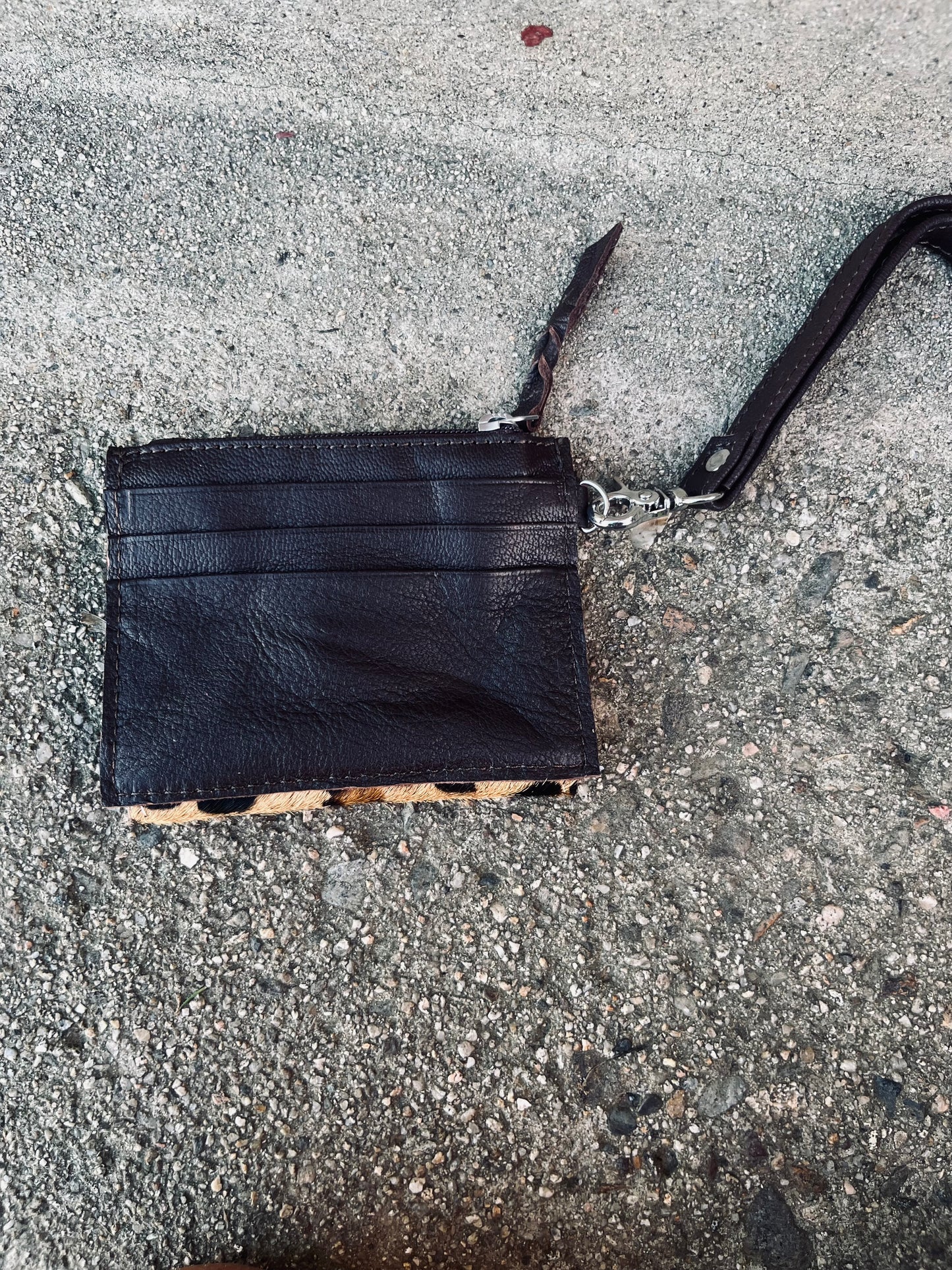 Leopard wallet wristlet