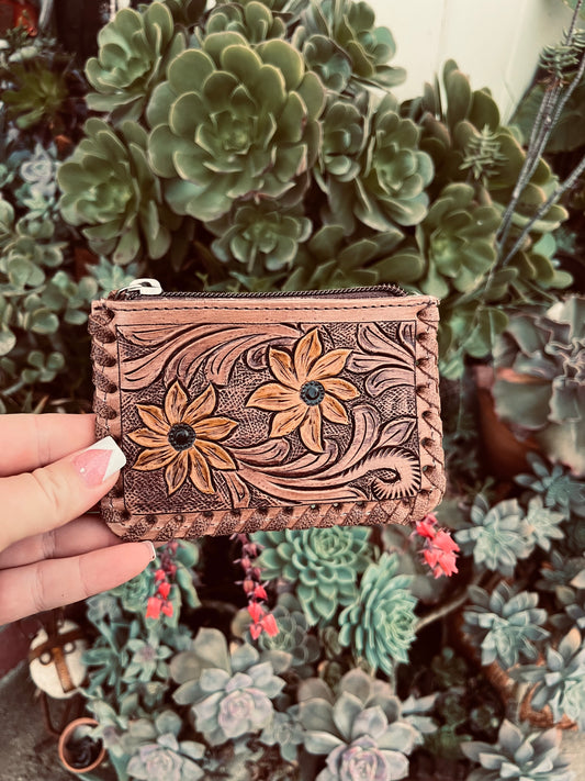 🌻 + cowhide coin pouch
