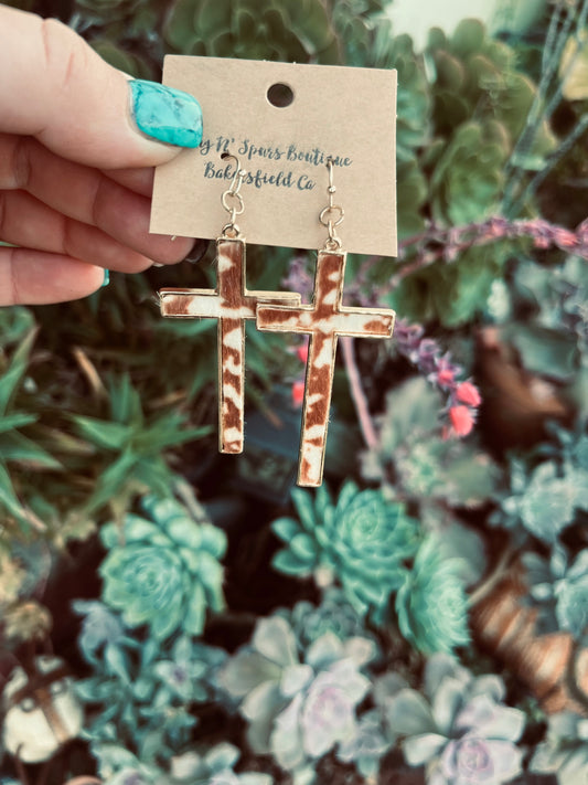 The cross earrings