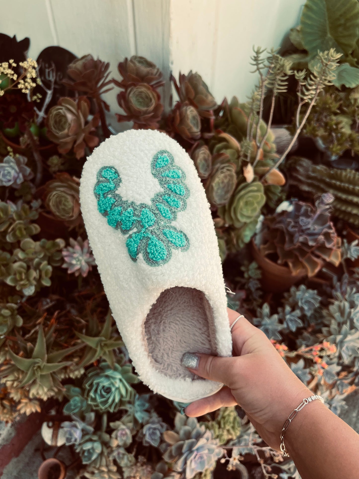 Squash blossom slippers