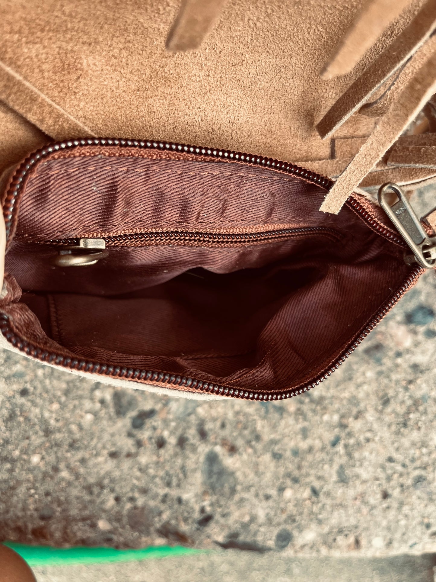 Kids cowhide crossbody