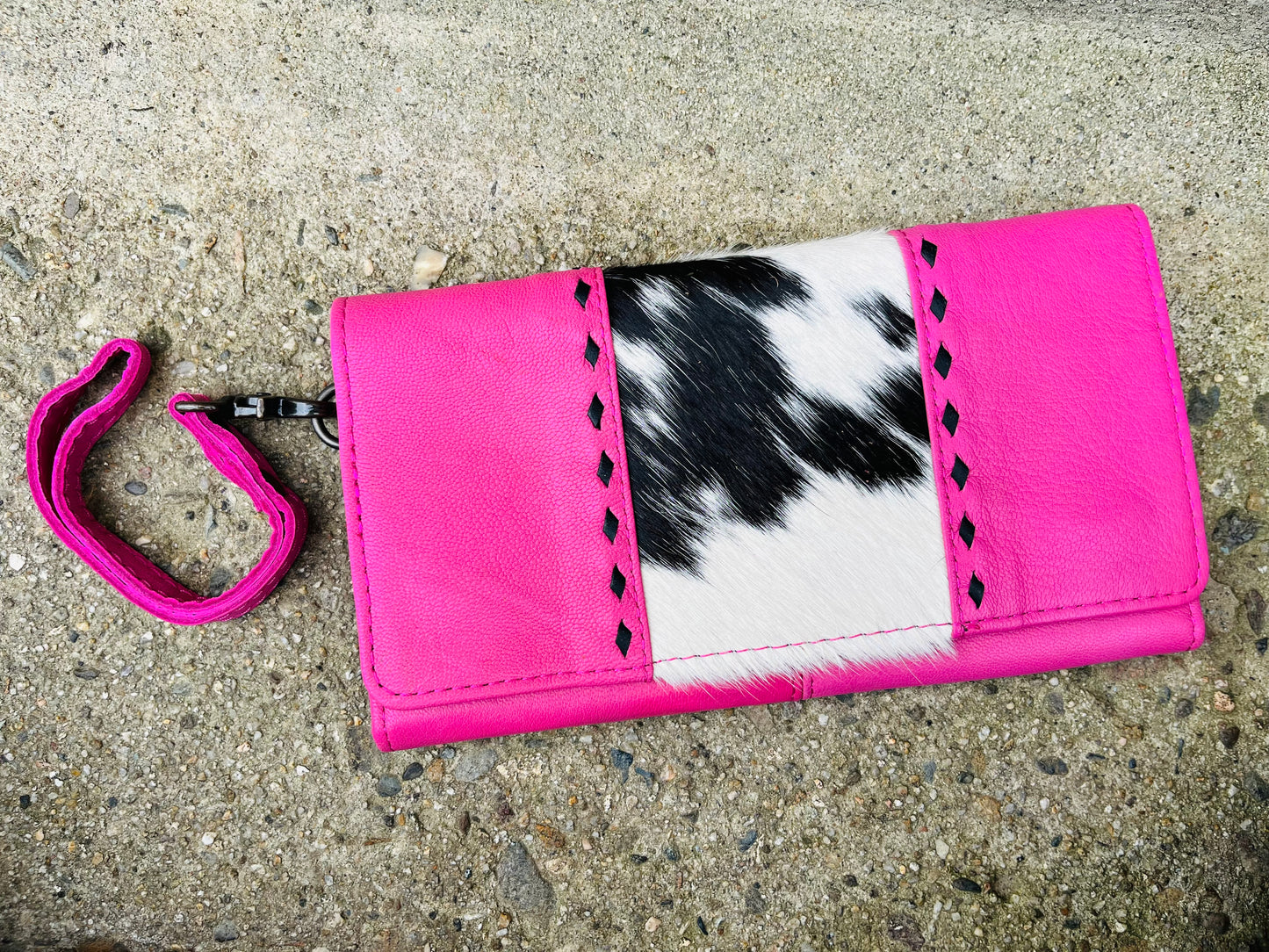 Pink leather wallet