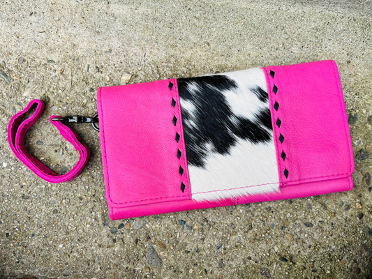 Pink leather wallet