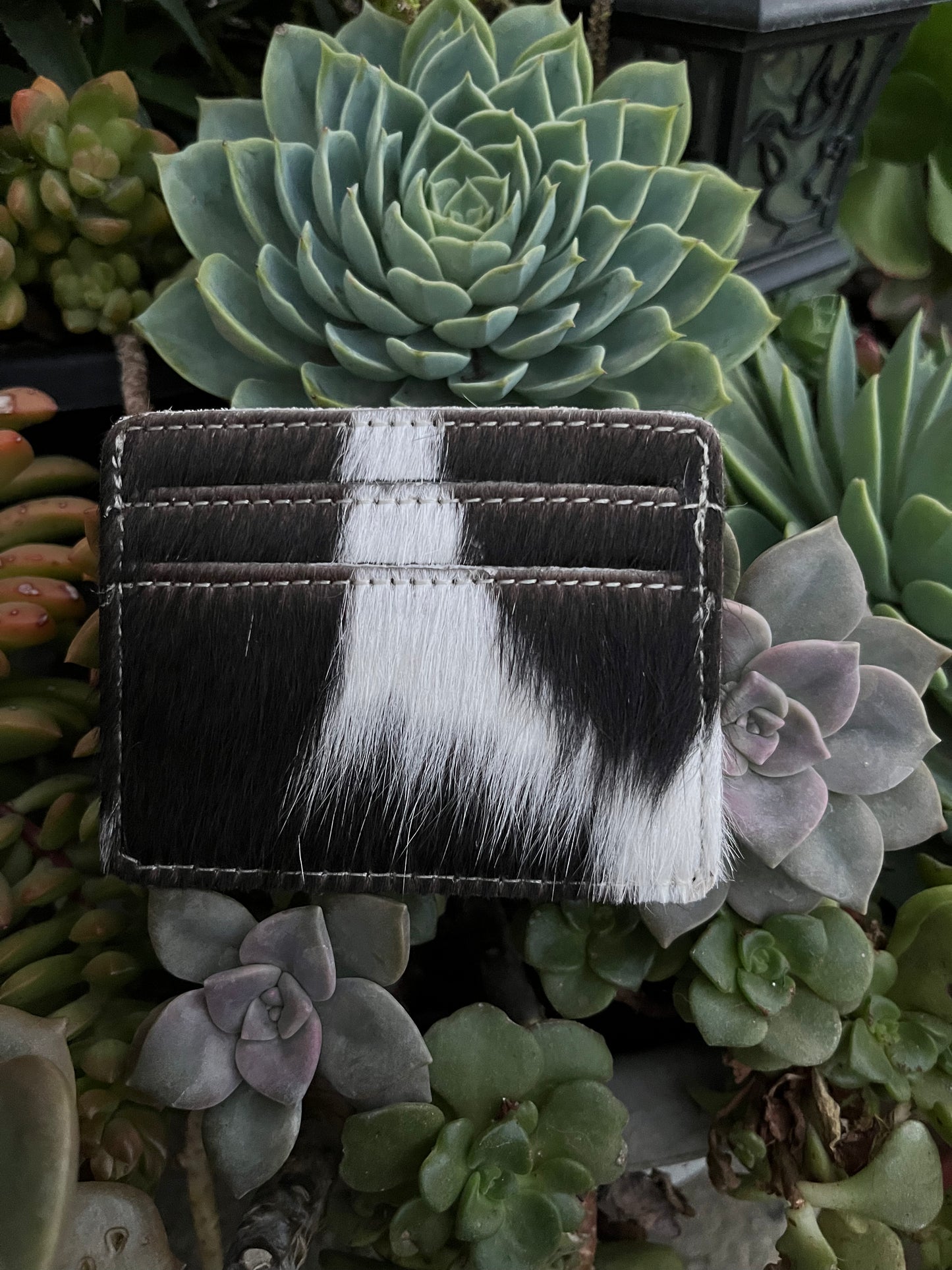 Brown cowhide card/money holder