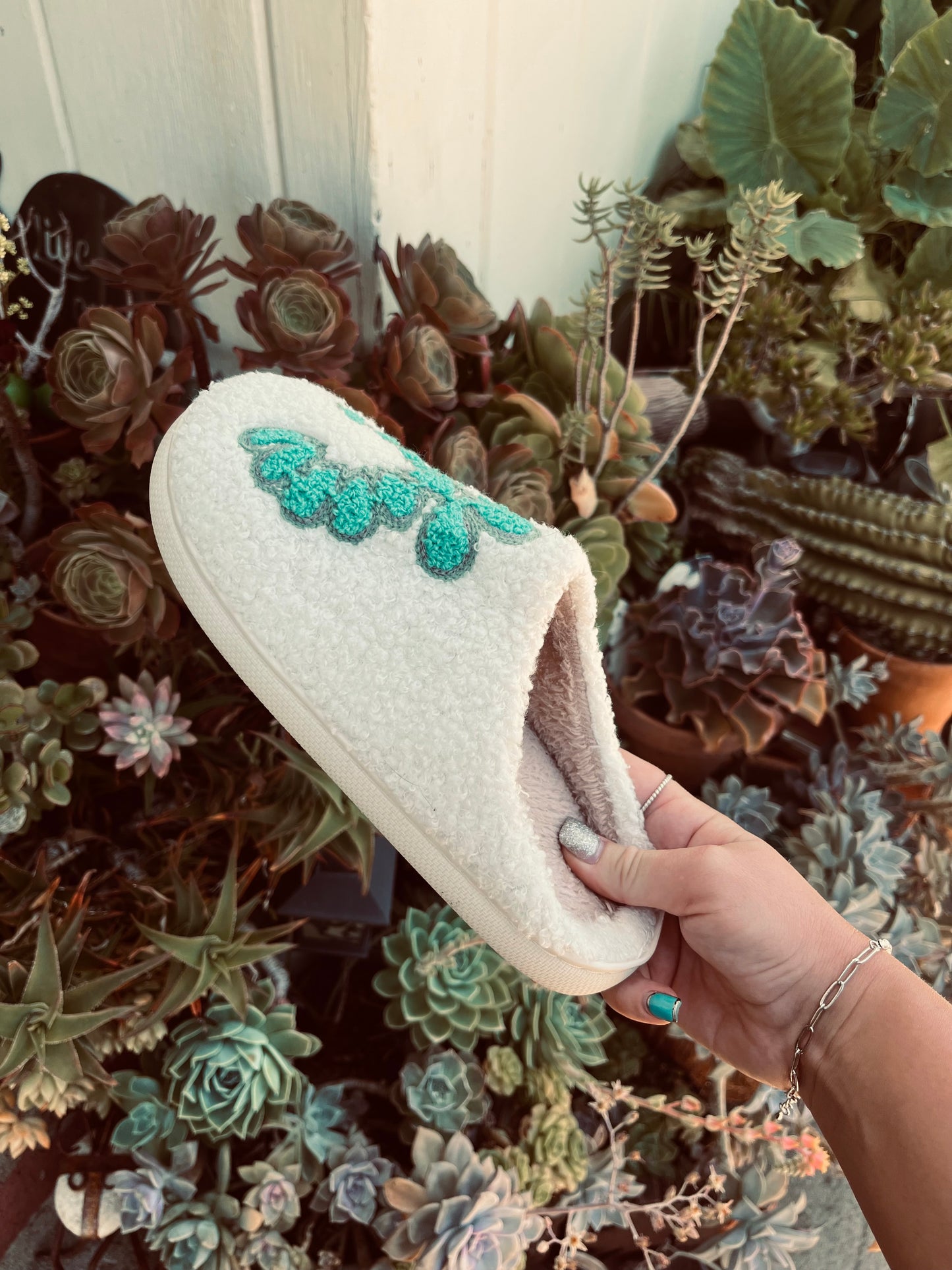 Squash blossom slippers