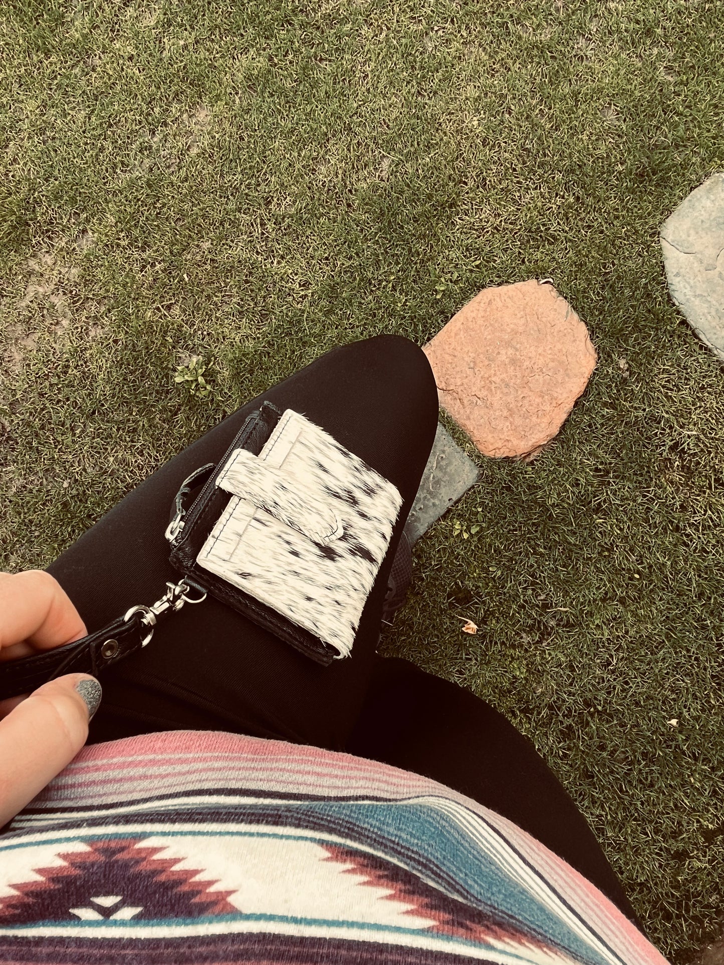 Wristlet cowhide wallet