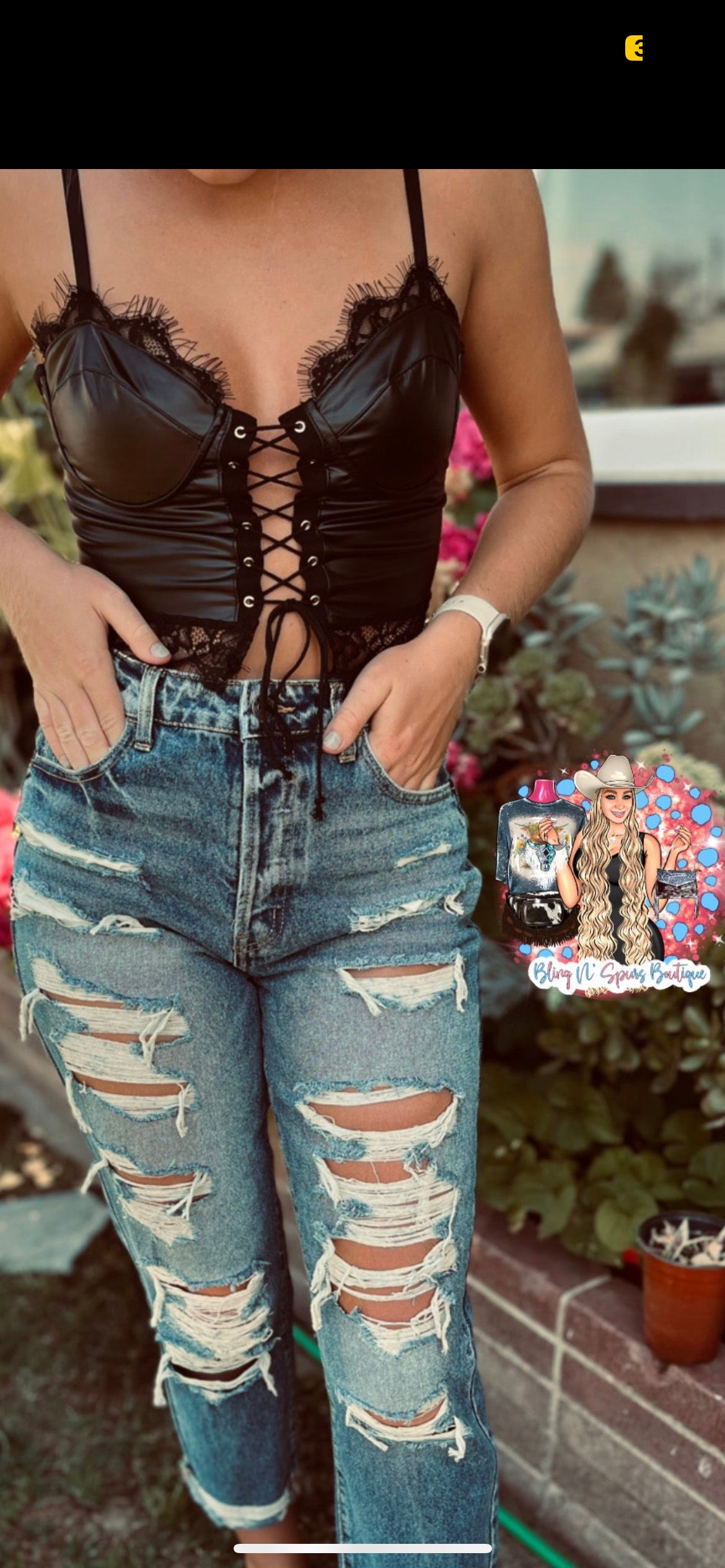 The lace up top