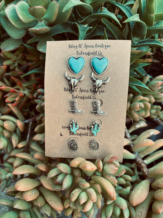 The turquoise stud set