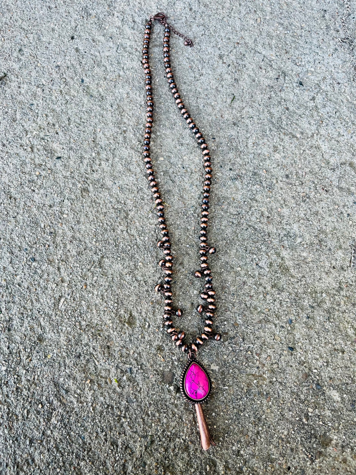 Pink squash blossom necklace