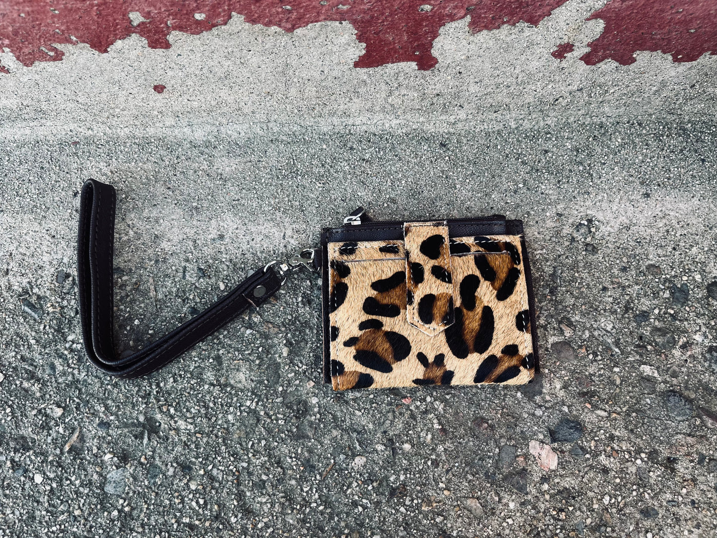 Leopard wallet wristlet