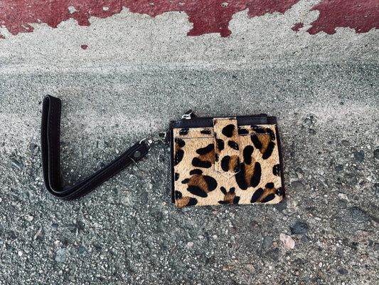 Leopard wallet wristlet