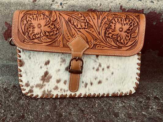 Tan + white crossbody