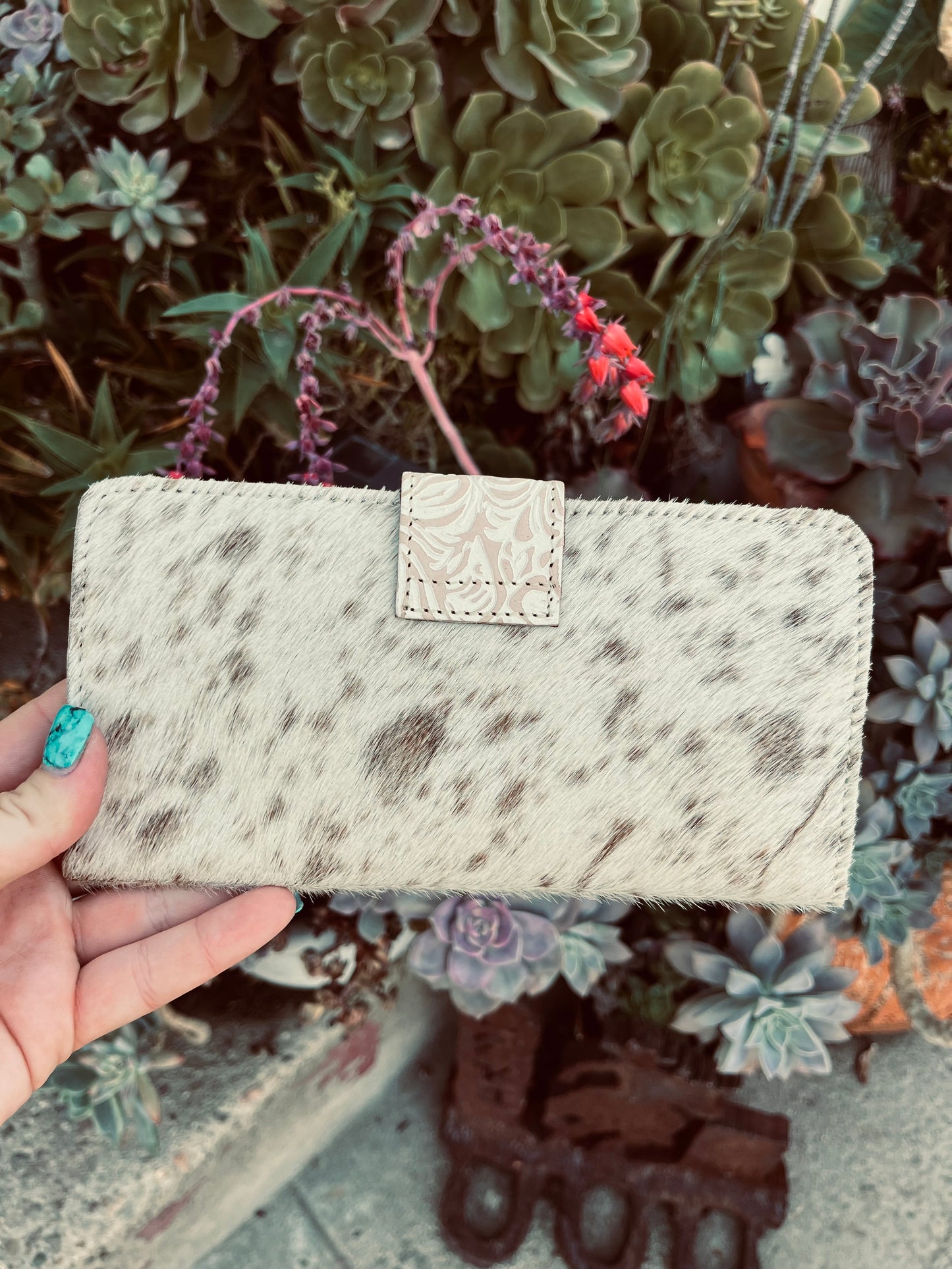 Cream leather wallet