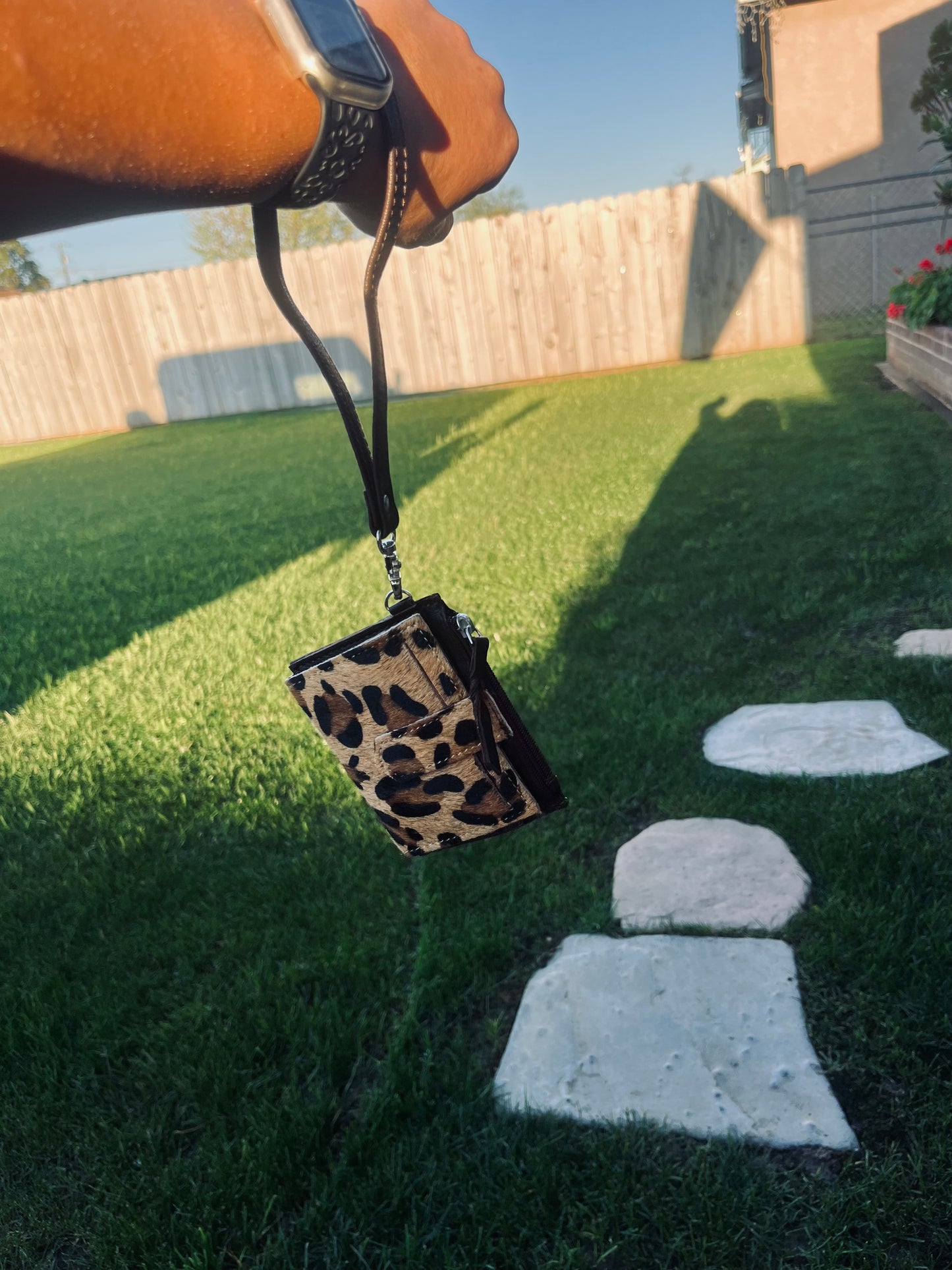 Leopard wallet wristlet