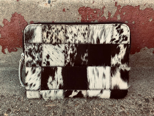 Patch cowhide bag