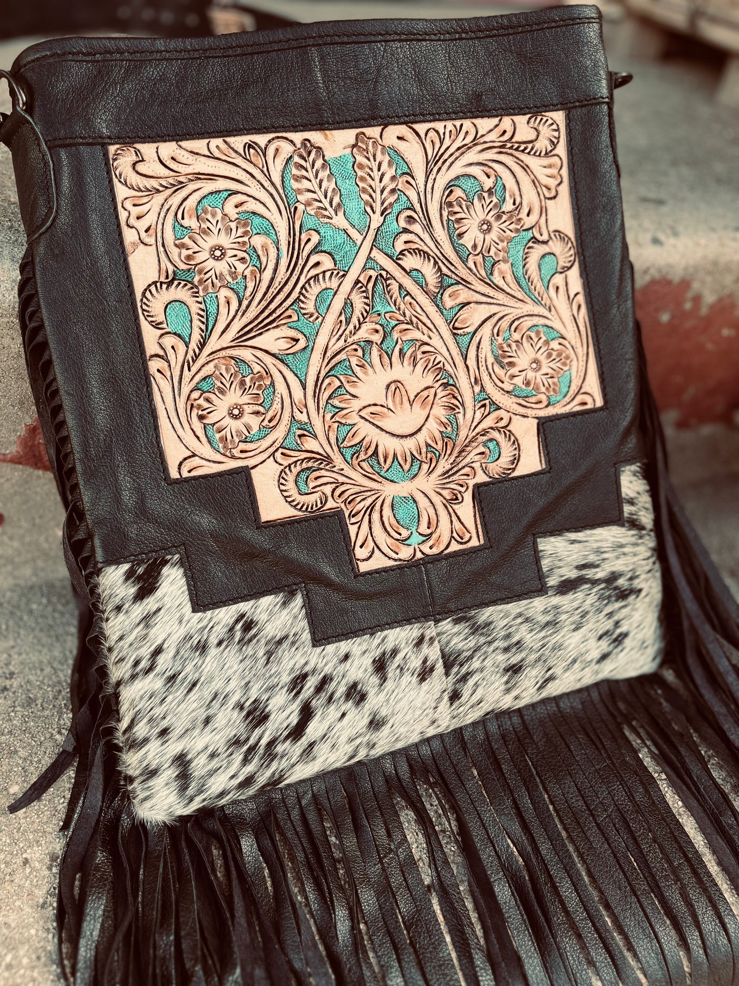 The tooled turquoise crossbody
