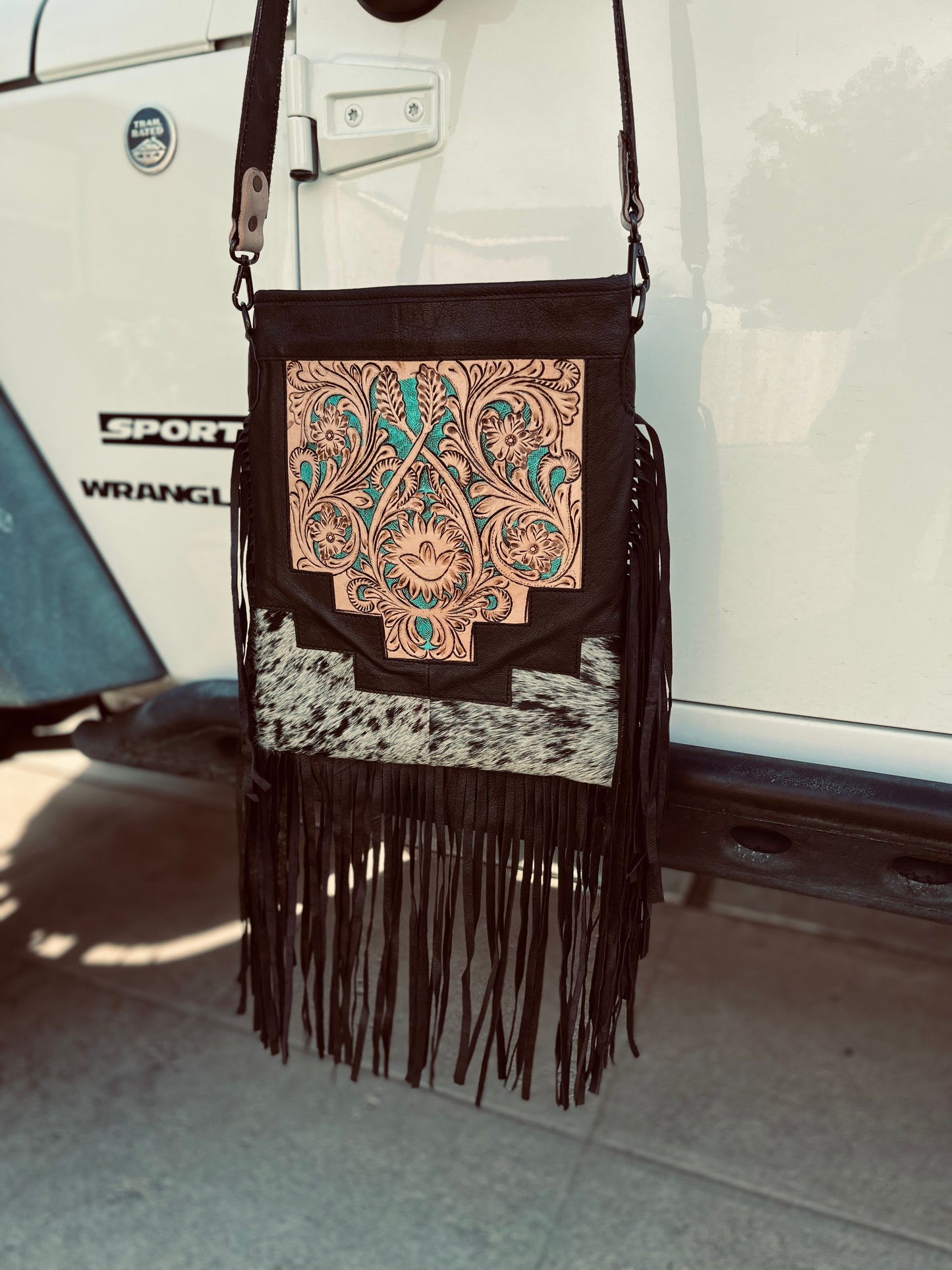 The tooled turquoise crossbody