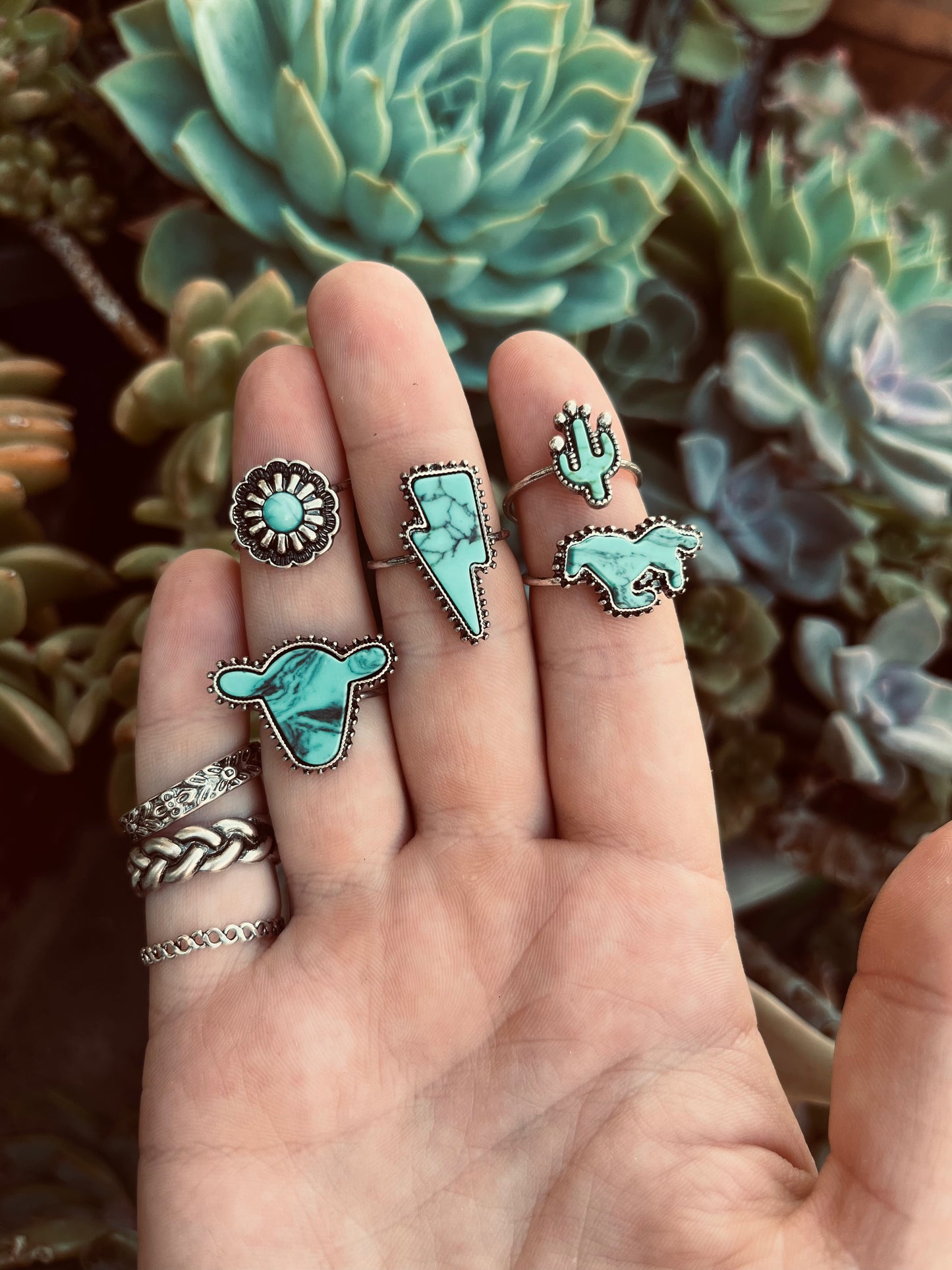 The turquoise ring set