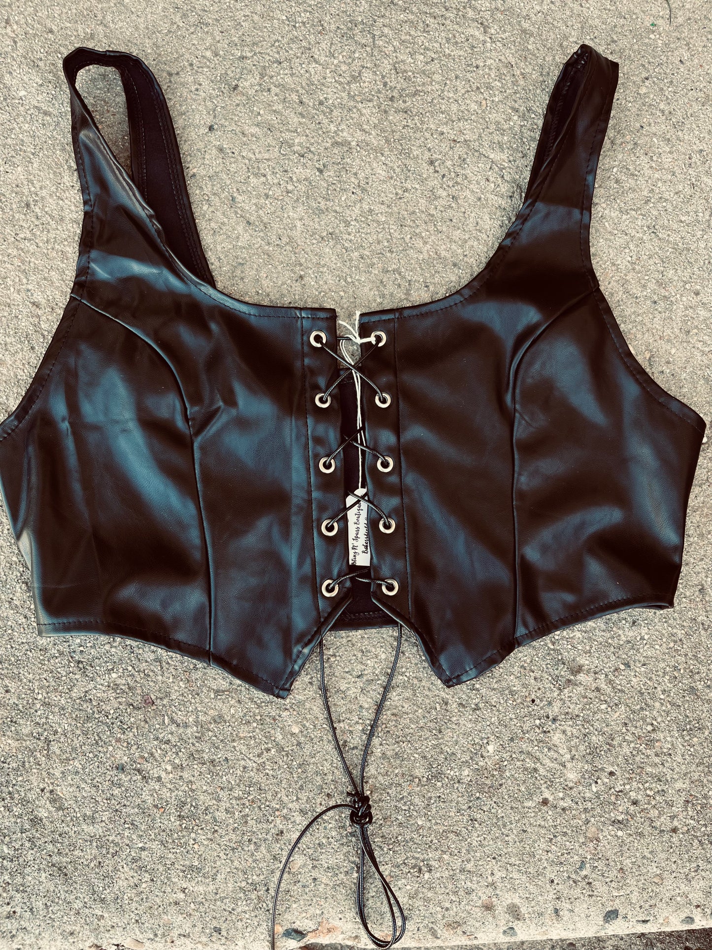 The leather lace up