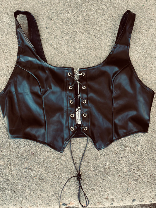 The leather lace up