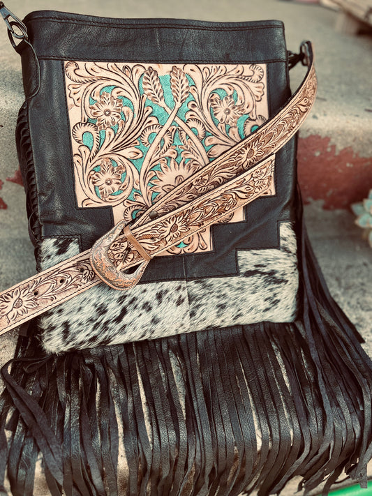 The tooled turquoise crossbody