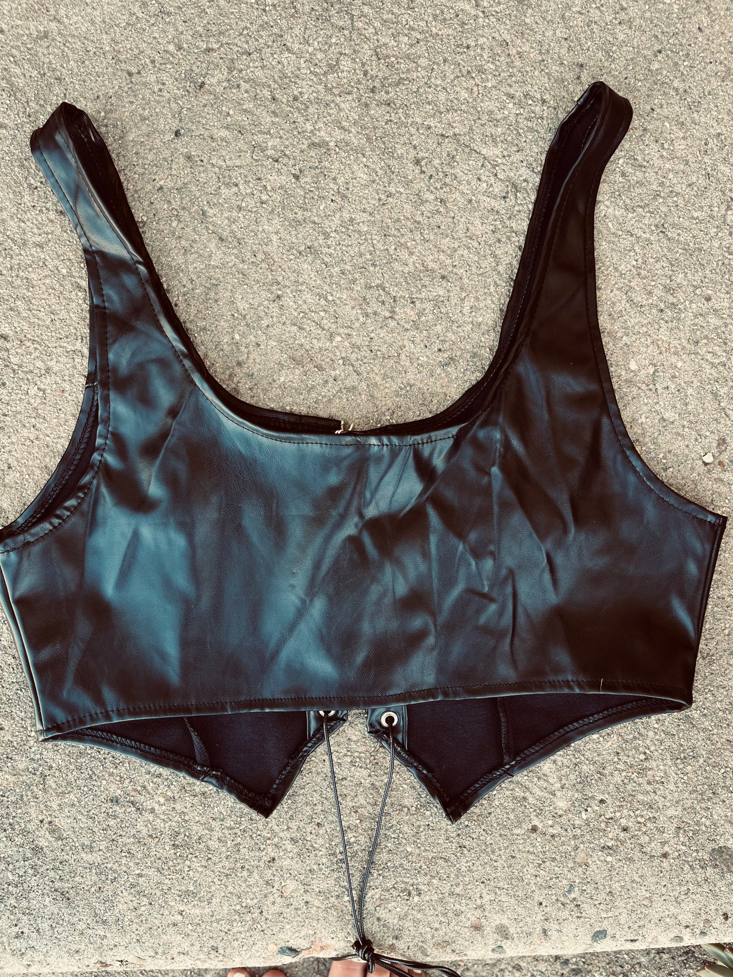 The leather lace up