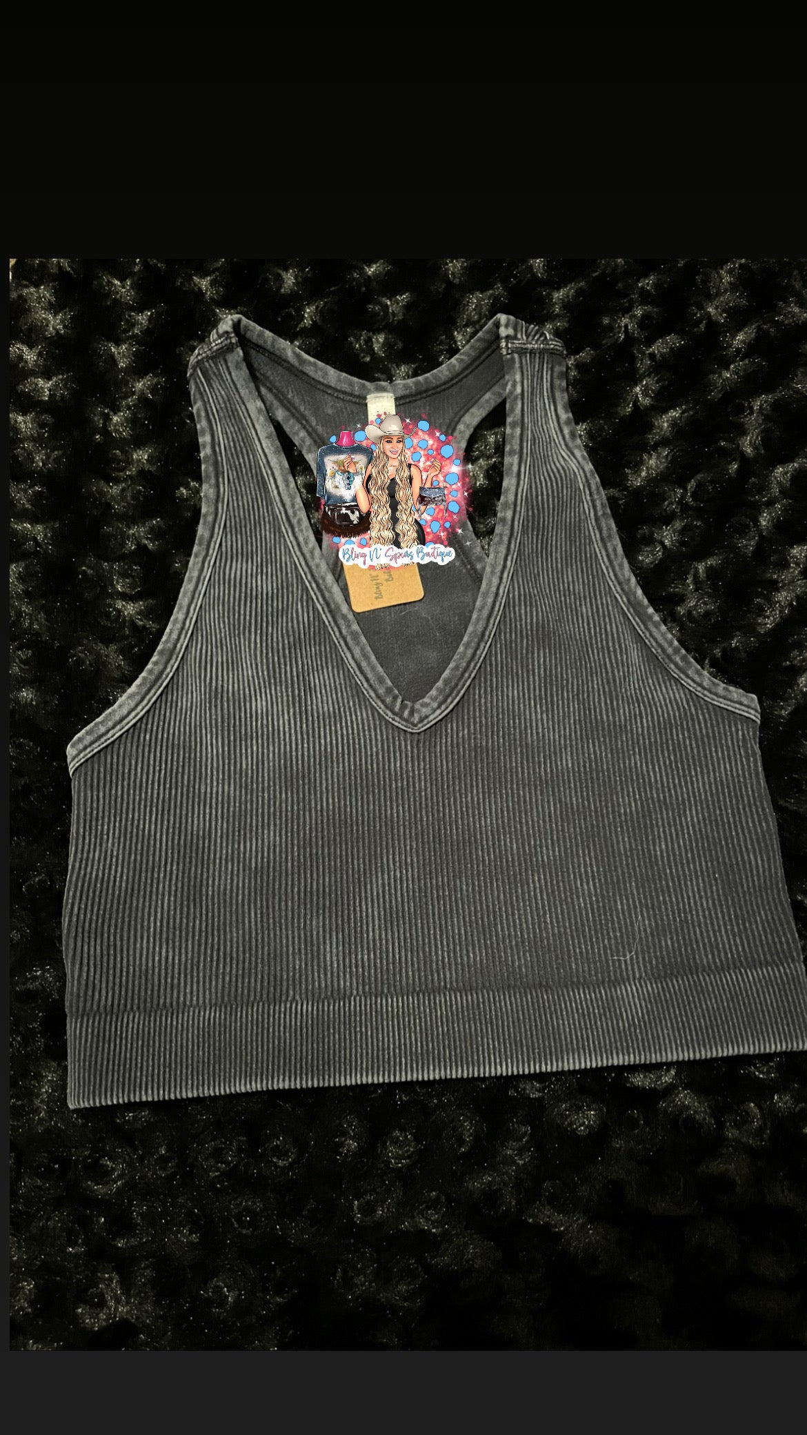 V-neck cropped tank