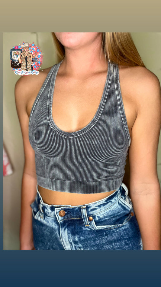 V-neck cropped tank