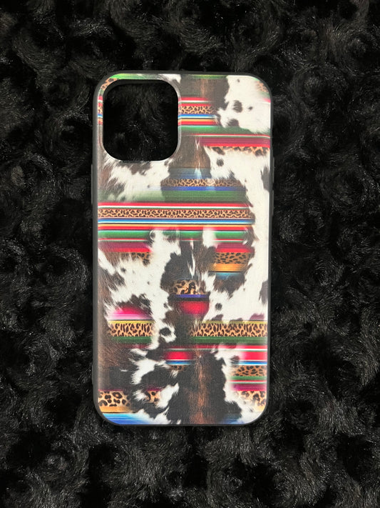 cow print serape phone case