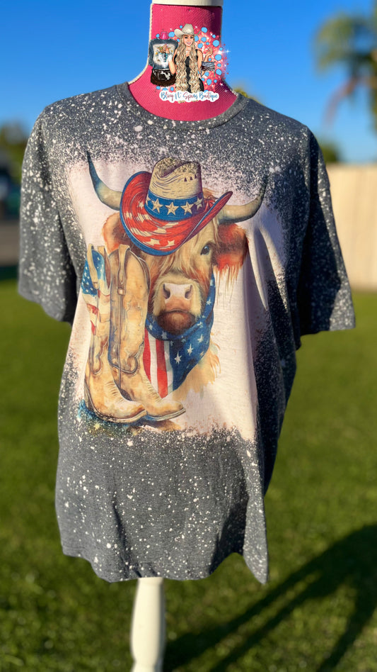 patriotic highland cow