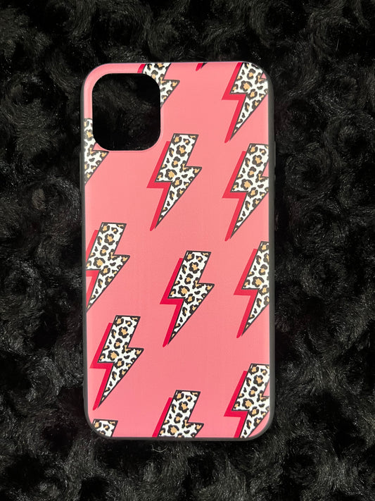 pink/ leopard lighting bolt case