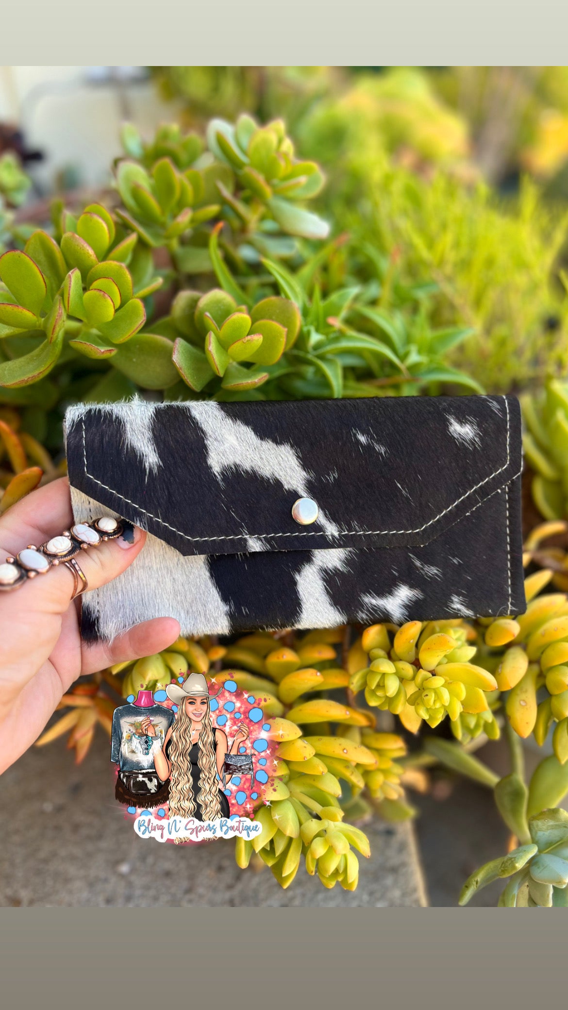 Black + white cowhide