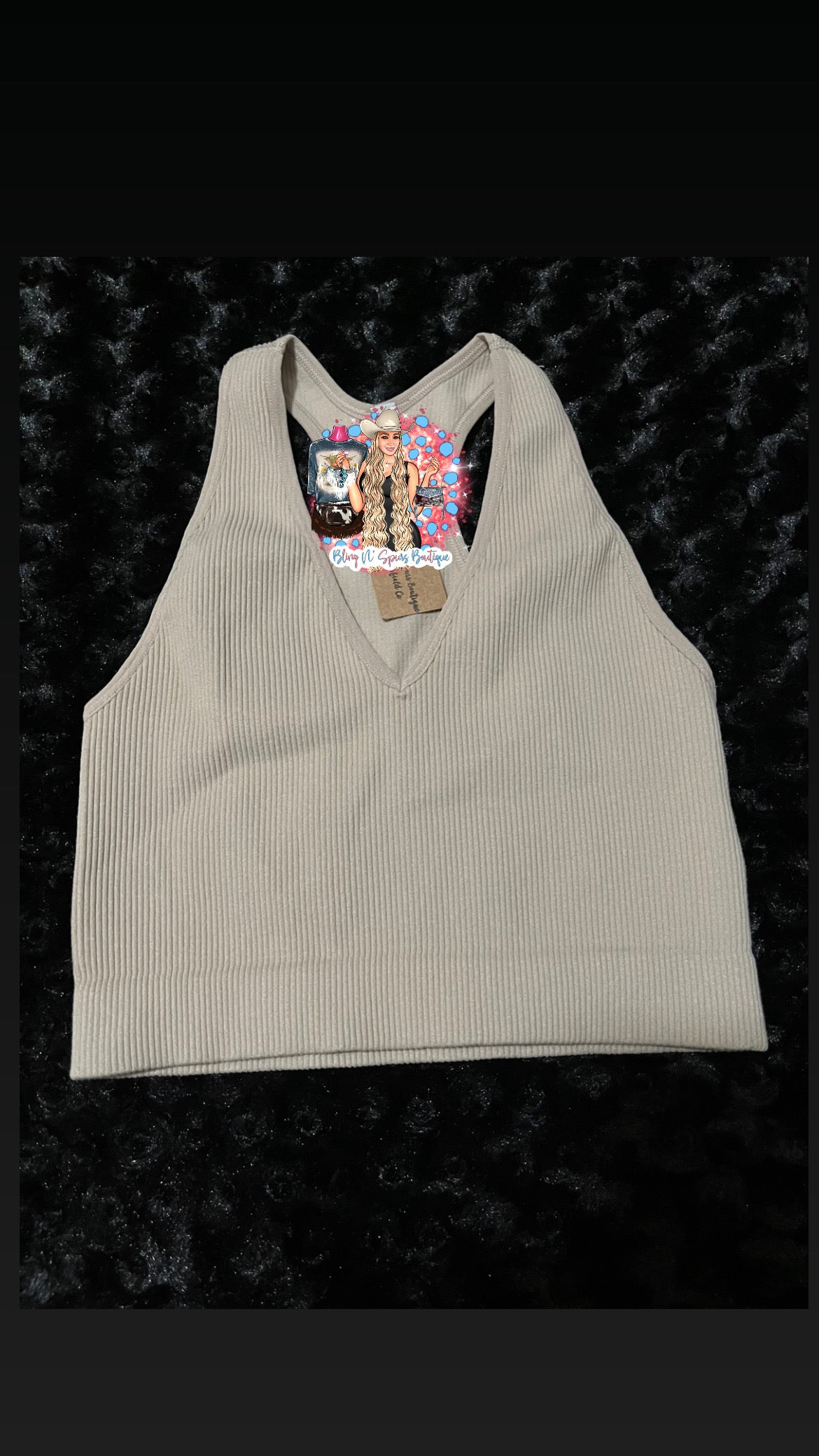 V-neck cropped tank