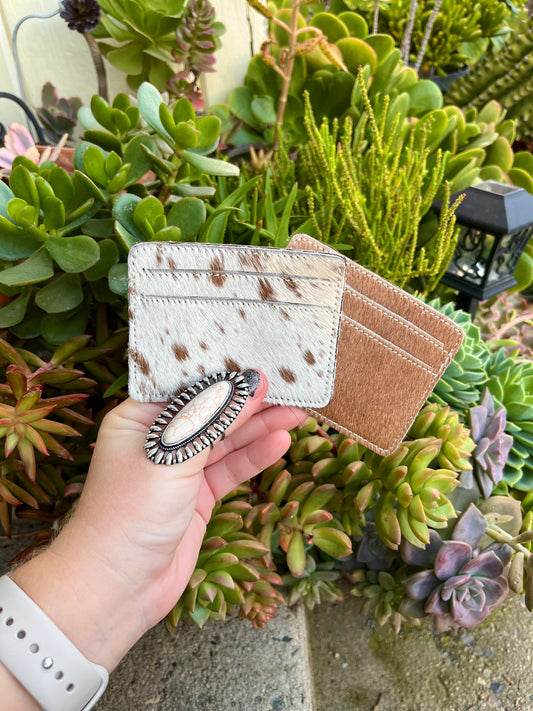 cowhide card holder