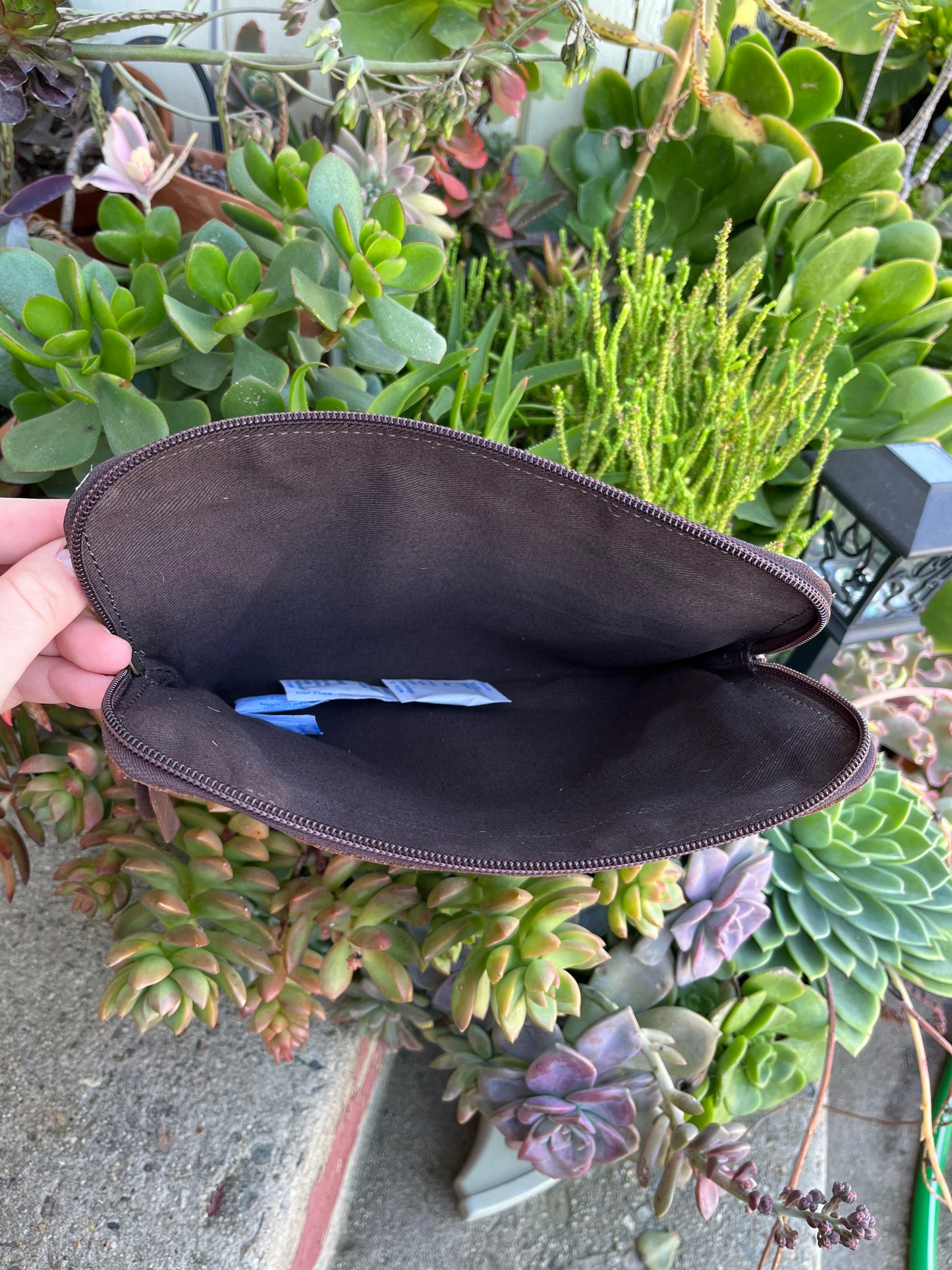 Cowhide pouch bag
