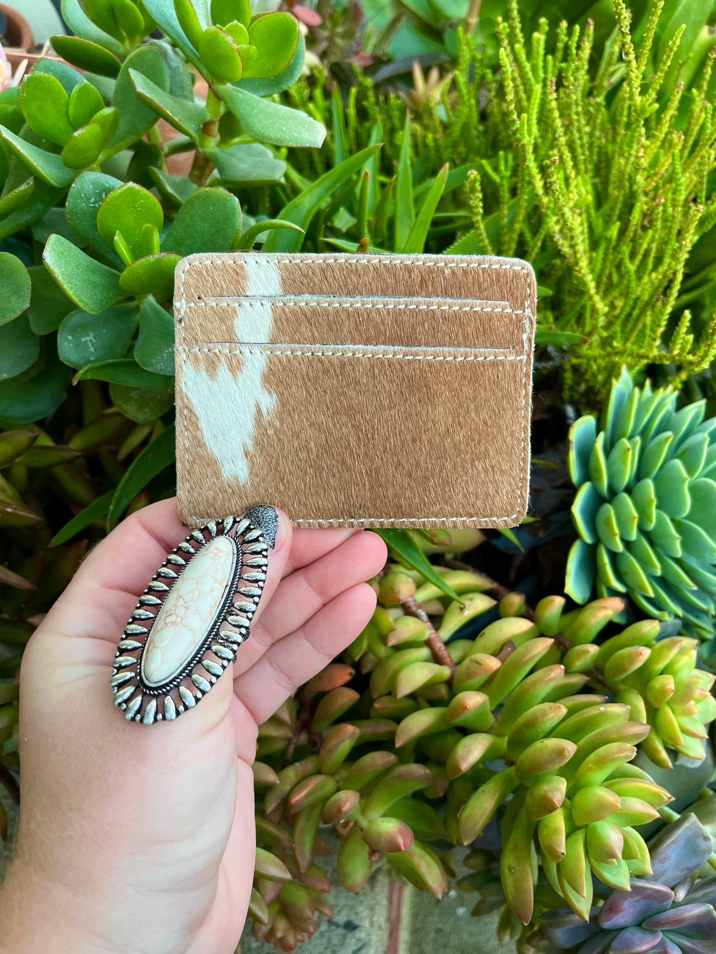 cowhide card holder